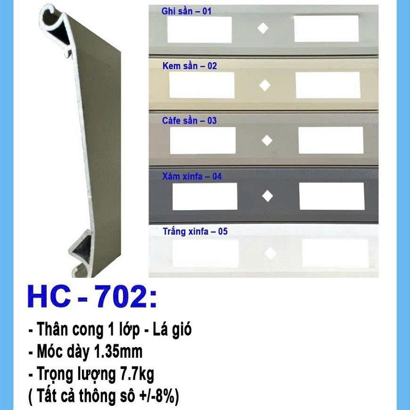 Cửa cuốn Hcdoor HC702 lá siêu thoáng